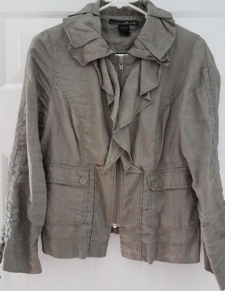 Green linen jacket
